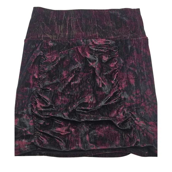 Free People Velvet Velour Ruched Mini Skirt - Picture 3 of 7